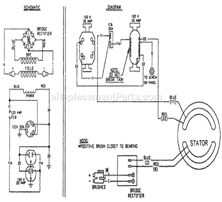Page B Diagram and Parts List for 9443-1 HD3000 Briggs and Stratton Generator